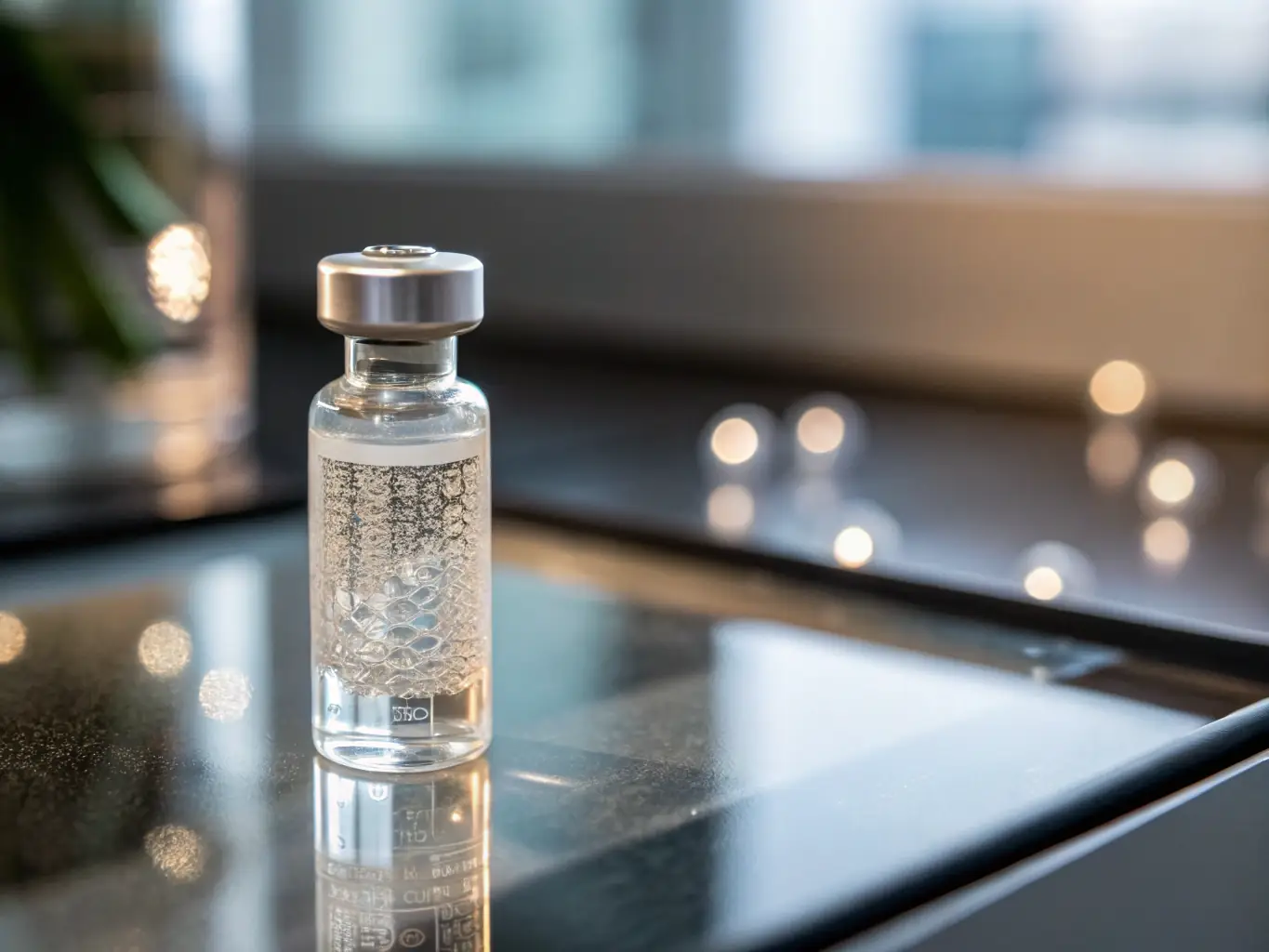 A vial of peptides with a syringe, symbolizing advanced peptide therapy for health optimization.